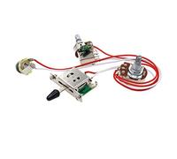 RETYLY Interruptor de 3 palancas 1 tono 1 volumen kit de cableado para guitarra electrica 500K Jack de potenciometro 1 juego