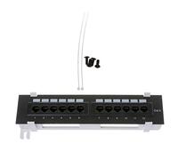 RETYLY Kit de Herramientas de Red 12 Puerto Cat6 Panel de Parches Rj45 Estante de Montaje En Pared de Red Soporte de Montaje