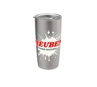 Reuben Power Unleashed Red Name Design Vaso térmico de acero inoxidable de doble pared