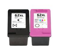 REUISAX 2 repuestos compatibles con 62 Cartuchos de Tinta recargados 62XL Funciona con Impresora electrónica 5640 5642 5643 5644 5646 para número de Pieza 8K1927225B