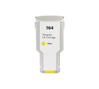 REUISAX Cartucho de Tinta de inyección de Tinta de Color Compatible con HP764, Compatible con Impresora DesignJet T3500, 764 C1Q17A C1Q16A C1Q13A C1Q14A(1PCS Y-300ML)