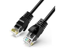 Reulin Cable Ethernet Ultra Delgado de Alta Velocidad Internet LAN Cat6 Gigabit Conector RJ45 Cable de Parcheo (4 Metros, Negro)