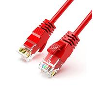 Reulin Cable Ethernet Ultra Delgado de Alta Velocidad Internet LAN Cat6 Gigabit Conector RJ45 Cable de Parcheo (3 Metros, Rojo)