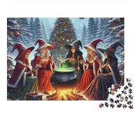 Reunión Brujas Puzzle para Adultos Puzzle de 1000 Piezas Bosque Navideño Relajación Decoración Hogar 38x26cm/1000pcs
