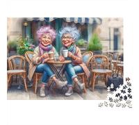 Reunión en Café Amigos Puzzle 1000 Piezas de Papel para Adultos Educativo Amigos Encuentro Puzzle Decoración de Pared 52x38cm/1000pcs