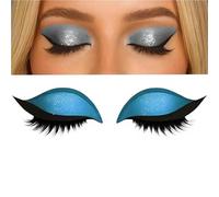 Reusable 3 Pair Eye Shadow Eyelash Patch 2-In-1 Eye Makeup Sticker With False Lashes & Shadow Waterproof Cosmetic Tools(Blue)
