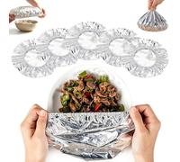 Reusable Aluminum Foil Food Covers,Aluminum Foil Film Insulation Cover,Adjustable Aluminium Food Covers,Kitchen Fresh-Keeping Insulation Film,for Bowls Plates Storage Containers(150 PCS)