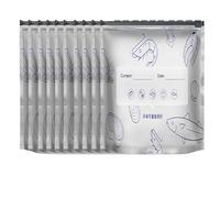 Reusable Aluminum Foil Freshness Seal Bags,Fresh-Keeping And Freezing Aluminum Foil Sealable Storage Bags,Leakproof, Heat Resistant with Label And Smooth Zip Lock for Vegetable Meat (10PCS,L)