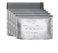 Reusable Aluminum Foil Freshness Seal Bags,Fresh-Keeping And Freezing Aluminum Foil Sealable Storage Bags,Leakproof, Heat Resistant with Label And Smooth Zip Lock for Vegetable Meat (10PCS,S+M+L)