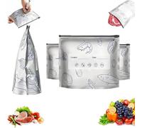 Reusable Aluminum Foil Freshness Seal Bags, Reusable Aluminum Foil Sealable Storage Bags, Freezer Safe And Leak Proof Stand up Storage Bag (30Pcs,Large)