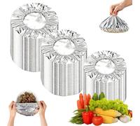 Reusable Aluminum Foil Insulation Cover, Elastic Foil Food Covers for Kitchen, Heat-Retaining Aluminium Food Covers, Adjustable Tin Foil Bowl Covers for Fresh Keeping (150 Pcs)