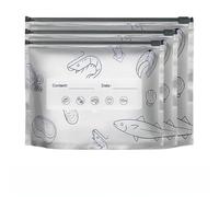 Reusable Aluminum Foil Sealable Storage Bags, Durable, Leakproof & Reusable, Stand Up Foil Sealable Bags with Label and Zip Lock, for Vegetable Fruit Meat ((S+M+L)*10,Seals)