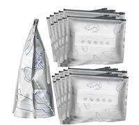 Reusable Aluminum Foil Sealable Storage Bags, Stand Up Foil Sealable Bags with Label and Zip Lock, Resealable Vacuum Zipper Pouches for Food, for Vegetable Fruit Meat Snacks (20PCS,Medium)