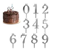 Reusable Birthday Candle Holder Set - 10 Pieces 0-9 Number Cake Toppers, Heat-Resistant Digital Candle Bases For Milestone Celebrations, Modern Eco-Friendly Cake Decorating Set For All Ages | Gold
