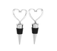 Reusable Bottle Stopper,Wine Bottle Stoppers for Sealing Wine,Champagne,Beverage,Soda And Beer Heart Shaped Top(Black)(2Pcs)