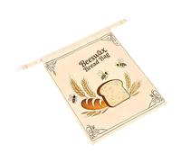 Reusable Bread Bag, Freshness Storage Pouch, 16.93x12.99in Food Saver Wrap with Beeswax Coating, Sturdy Fabric Organizer, Natural Style with Sealed Fold Design, Kitchen Storage for Homemade Bread Use