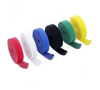 Reusable Cable Ties - 1/5M Adhesive Hook Loop Fasteners for Organizing Wires and Cables(Black,Width 12mm x 5meter)