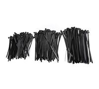 Reusable Cable Ties 300PCS Multiple Sizes | Adjustable Zip Ties for Wires/Home/Office/Garden | Nylon Fasteners with Release Tab, 94V - 2 Fire Rated (Negra)