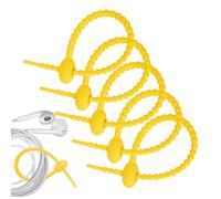 Reusable Cable Ties - 5.9 Inch Silicone Straps, Elastic Cord Wraps for Organization | -Use Wire Holder for Travel