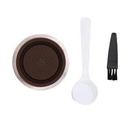 Reusable Capsules Compatible with VERTUO Machine, Refillable Stainless Steel Coffee Capsule Cup 230ML with a spoon and brush (150ML)