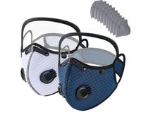 Reusable Carbon Filter Dust Mask with Eye Protection Goggles, Adjustable Dust Face Mask with Replaceable Filters, Face and Eye Coverage for Woodworking, Construction, Cycling and Outdoor Work (A)