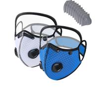 Reusable Carbon Filter Dust Mask with Eye Protection Goggles, Adjustable Dust Face Mask with Replaceable Filters, Face and Eye Coverage for Woodworking, Construction, Cycling and Outdoor Work (B)