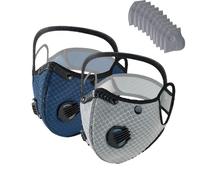 Reusable Carbon Filter Dust Mask with Eye Protection Goggles, Adjustable Dust Face Mask with Replaceable Filters, Face and Eye Coverage for Woodworking, Construction, Cycling and Outdoor Work (F)
