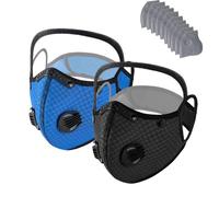 Reusable Carbon Filter Dust Mask with Eye Protection Goggles, Adjustable Dust Face Mask with Replaceable Filters, Face and Eye Coverage for Woodworking, Construction, Cycling and Outdoor Work (I)