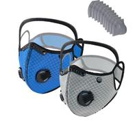 Reusable Carbon Filter Dust Mask with Eye Protection Goggles, Adjustable Dust Face Mask with Replaceable Filters, Face and Eye Coverage for Woodworking, Construction, Cycling and Outdoor Work (H)