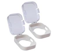 Reusable Child Door Knob Covers - ABS Safety Lock Guards | 2PCS Black White Options, 4x6x2.5cm Size, Protective Handle Covers for Kids Home Apartment Refrigerator Drawer Cupboard