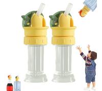 Reusable Children Beverage Water Bottle Straw Lid, Kids Water Bottle Spout Conversion Cap With Straw, Silicone Bottle Spouts for Kids, Universal Fit for Juice & Water Bottles (Green-2pcs)