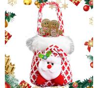 Reusable Christmas Candy Bags - Lightweight Portable Christmas Treat Pouch | Christmas Cookie Bags for Holiday and Festive Celebrations | Ideal for Candy, Cookies, and Small 13.78x6.69 inches