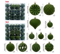 Reusable Christmas Decorations - Decorative Christmas Balls, 48 Pieces Flocked Baubles for Tree, Soft Velvet Holiday Decor, Home Festive Baubles, Hanging Ball for Seasonal Celebrations