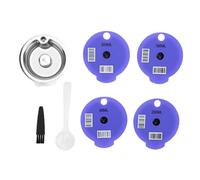 Reusable Coffee Capsule, Stainless Steel Reusable Coffee Pod Filter, for Coffee Capsule Refillable Reusable Pod with 4 Silicone Lid 60/180/200/220ml