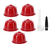 Reusable Coffee Capsules for, Stainless Steel Filter Capsule Kit with Spoon and Brush, Food - Grade PP Refillable Pods for Home Office Coffee Making (5 tazas + 1 cuchara + 1 pincel)