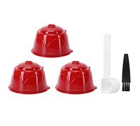 Reusable Coffee Capsules for, Stainless Steel Filter Capsule Kit with Spoon and Brush, Food - Grade PP Refillable Pods for Home Office Coffee Making (3 tazas + 1 cuchara + 1 pincel)