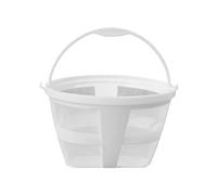 Reusable Coffee Filter - Mesh Washable Strainer For Brewing | PP Frame With Nylon Mesh, Basket Shaped Filter With Handle For 6 To 8 Cup Cafe Home Kitchen Tea Making