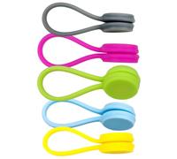Reusable Cord Ties - Silicone + Magnetic 11x1.7cm | Cable Organizer For Charging Wires, Earphones & Phone Cords | Reusable Wire Holder For Desk & Workplace Organization