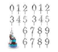 Reusable Digital Birthday Candle Holder Set, Metal Birthday Candle Holder for Party Cakes, Easy Insert Design, Bright Decorative Pieces (2Set)