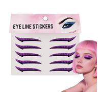Reusable Eyeliner Stickers, 10-Piece Waterproof Adhesive Eyeshadow and Liner Strips, Quick-Applied Makeup Patches for Dance, Stage Performance, Travel, and Party Looks