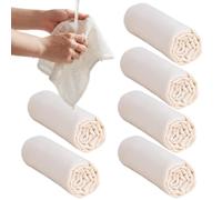 Reusable Filter Cloth Bag - Reinforced Edges Straining Gauze, 6 Piece Set | Fine Mesh Unbleached Cotton Nut Milk Sieve | Durable Versatile Kitchen Strainer Sack for Soy Juice Brewing