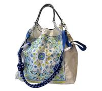 Reusable Grocery Bag, Large Capacity Tote, Nylon Shopping Bag, Embroidered Shopping Tote,Women Travel Tote Bag Suitable For Daily Life Shopping Bag For Books, Snacks, Umbrella, Cashew Flower,