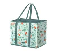 Reusable Grocery Bags - Foldable Shopping Bags, Heavy Duty Storage Organizer with Box Shape Stand-Up Design, Sturdy Canvas Tote, Convenient Food Bag, Grocery Tote for Picnics Family Trips Camping