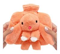 Reusable Hot Water Pack, Water-Filled Hot Water Bottle Plush Bunny Cover, 1500ml Removable Feet Warmer for Kids, Wide-Mouth Design for Men and Women, Plush Hot Water Bottle Cover