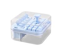 Reusable Ice Block Tray - Lidded Freezer Mold Press | Large Square Chilling Cubes Kitchen Tool, Stackable Silicone Freezing Container Organizer System For Whiskey Bourbon Cocktail Preparation With