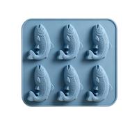 Reusable Ice Trays - 6 Cavity Silicone Mold with Fish Shapes, Trout Shaped Ice Tray, Flexible Novelty Freezing Vessel, Decorative Beverage Cooling Tool, Kitchenware Category for Chilling Whiskey