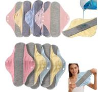 Reusable Incontinence Pads for Women - Leak-Proof & Waterproof Washable Menstrual Pads - Graphene Aseptic Technology for Elderly Care & Mobility Support - Breathable Cotton Cloth Liners (12pcs)