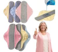 Reusable Incontinence Pads for Women - Leak-Proof & Waterproof Washable Menstrual Pads - Graphene Aseptic Technology for Elderly Care & Mobility Support - Breathable Cotton Cloth Liners (6pcs)