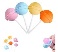 Reusable Large Lollipop-Shaped Ice Mold,Silicone Lollipop Ice Cream Molds,DIY Creative Ice Pops for Summer,Easy Release Homemade Ice Hockey Mold for Kids Snacks & Parties (4PCS)