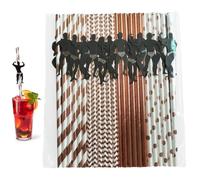 Reusable Party Straws 24PCS Dancing Men Novelty Celebration Drinking Set